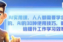 AI实用课：人人都需要学会的30种AI使用技巧，数倍提升工作学习效率