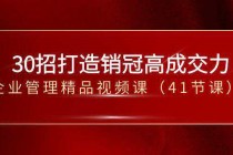 30招打造销冠高成交力-企业管理精品视频课(41节课)